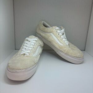 Vans Old Skool Sherpa Faux Fur Rare White Cream Sneakers
